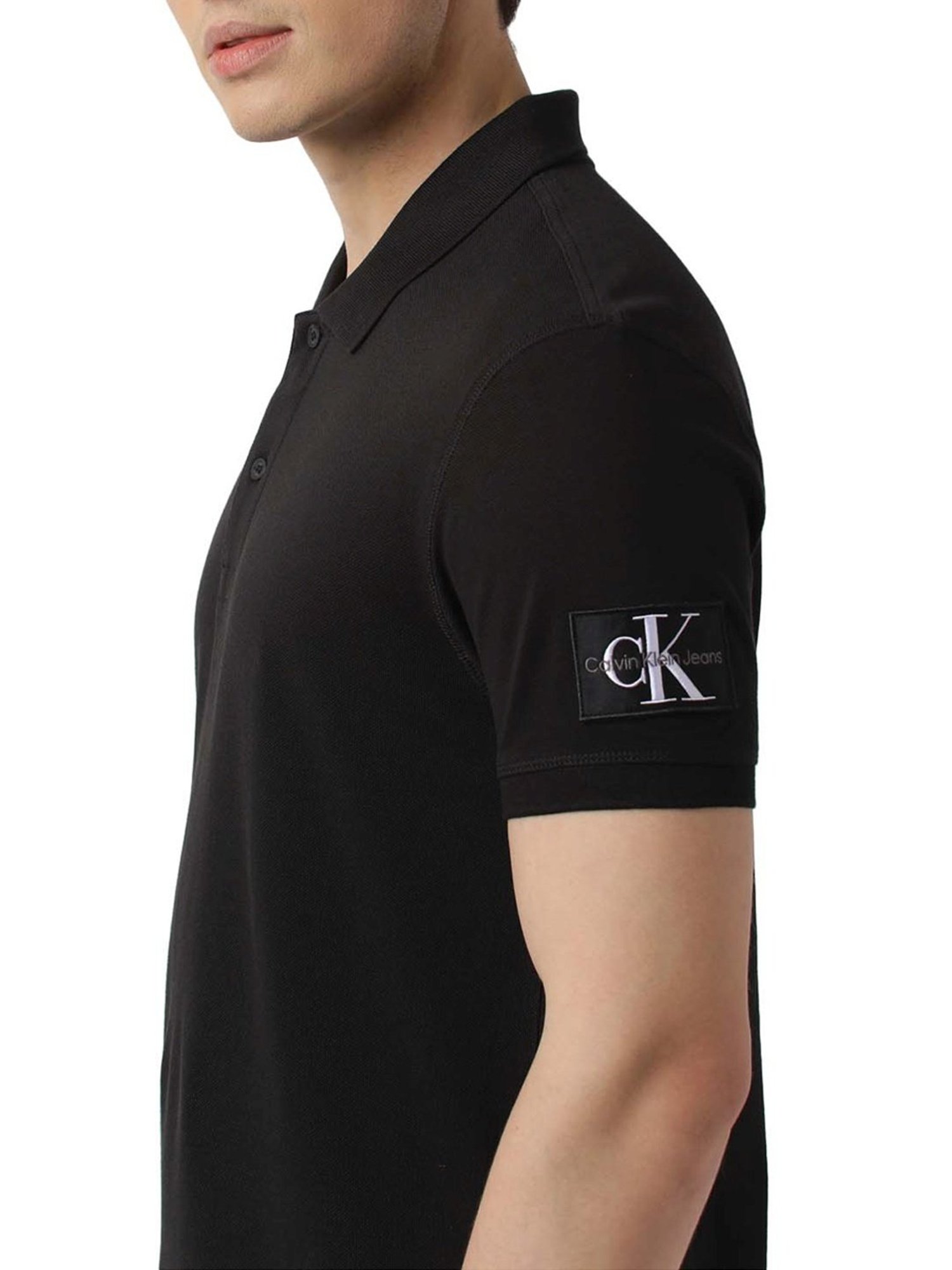 Calvin Klein Jeans Black Regular Fit Polo T-Shirt
