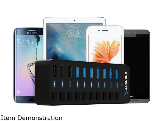 Sabrent 36W 7-Port USB 3.0 Hub with Individual Power Switches and LEDs (HB-BUP7)