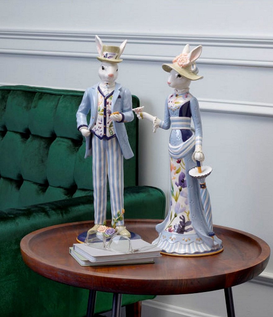 Fitz and Floyd Floral Splash Female Rabbit Figurine