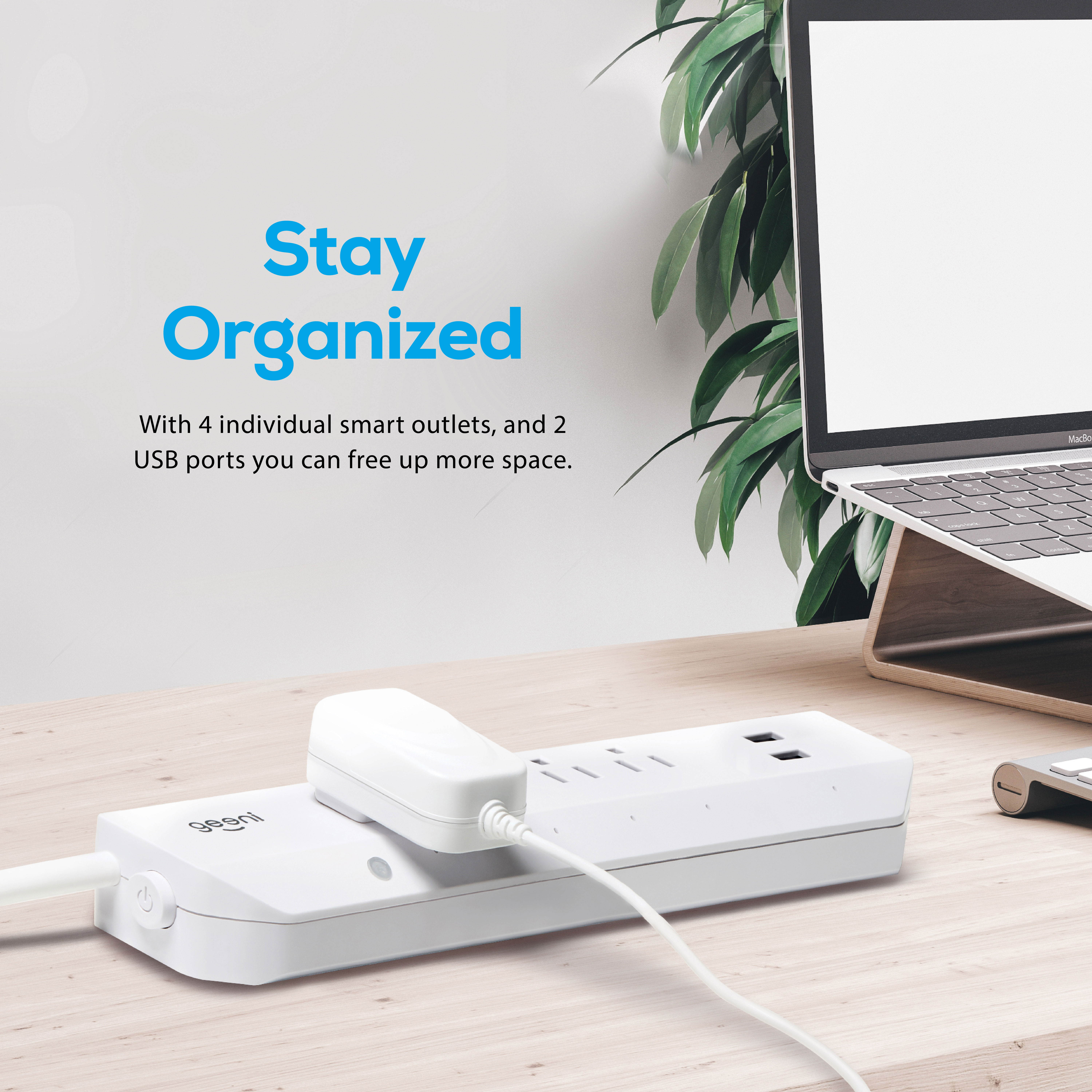 Geeni SURGE Smart Wi-Fi 4 Outlet & 2 USB Surge Protector