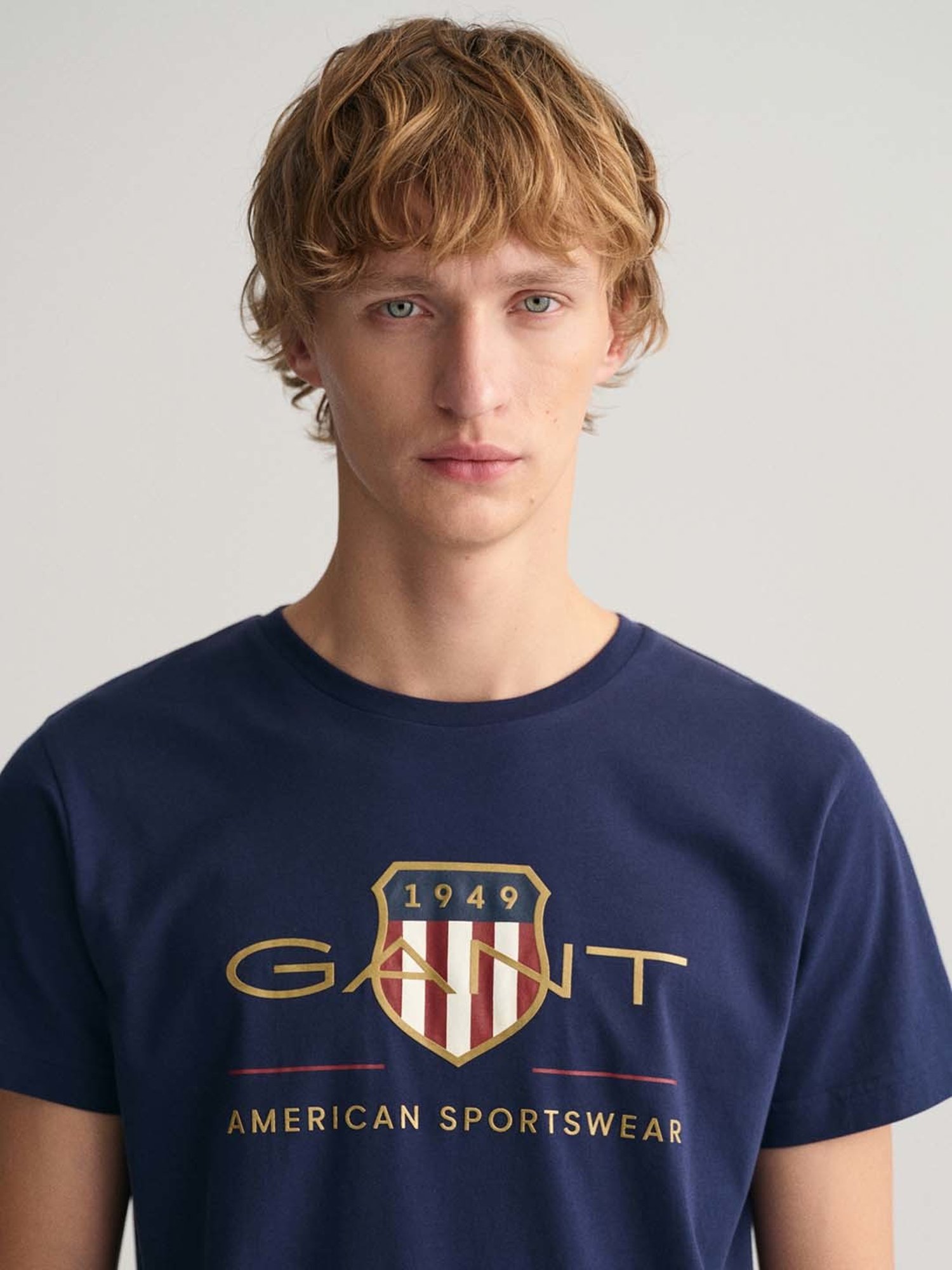 GANT Navy Regular Fit Cotton Crew T-shirt