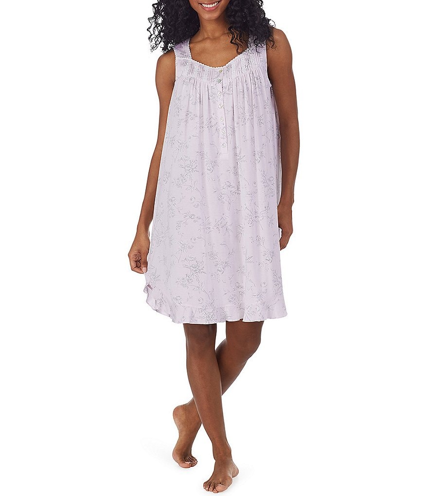 Eileen West Floral Printed Knit Short Nightgown