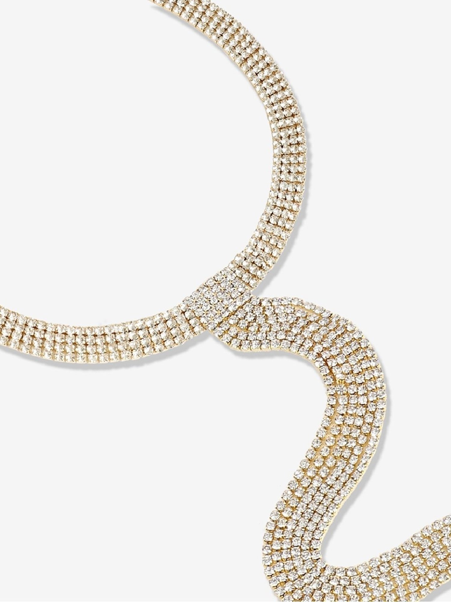 ToniQ Gold-Plated White Baroque Choker Necklace for Women