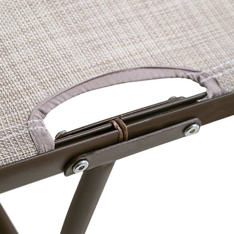 2pc Outdoor Portable Reclining Chaise Lounge Chairs - Beige - Crestlive Products