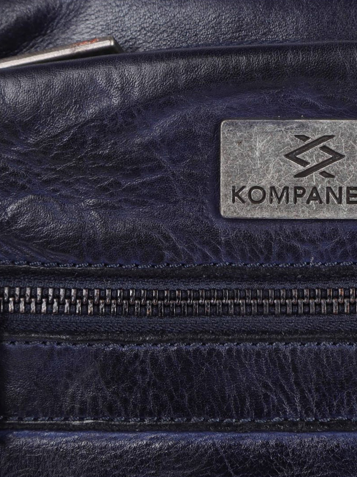 KOMPANERO Aaron Blue Leather Solid Cross Body Bag