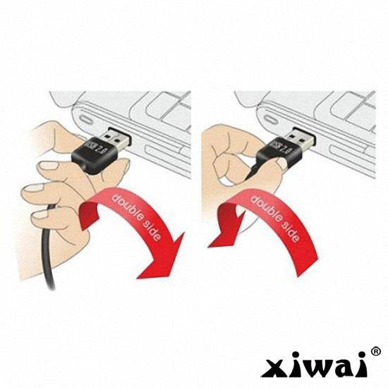 Xiwai Reversible Left Right Angled 90 Degree USB 2.0 Male to Right Angled Micro USB 5Pin Male Cable 25cm