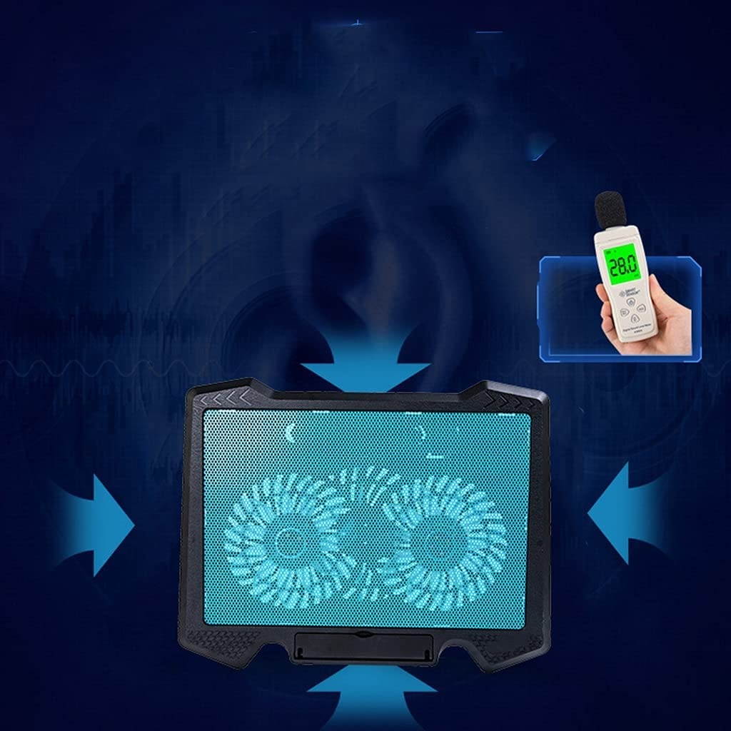 Midddslili Suitable for Radiator for laptops Below 15.6-inch. Laptop Cooling pad-2 Ultra-Quiet Fans-USB Power Supply, with 2 Ports-Adjustable Angle Bracket (Random delivery Color)