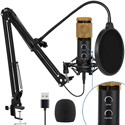 2020 Upgraded USB Condenser Microphone for Computer, Great for Gaming, Podcast, LiveStreaming, YouTube Recording, Karaoke on PC