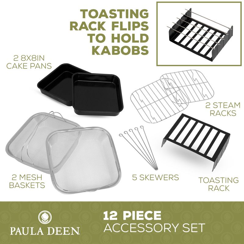 Paula Deen Air Fryer Accessory Kit (12 Pieces), Fits 8.5QT, 9.5QT, 10QT & 13 QT
