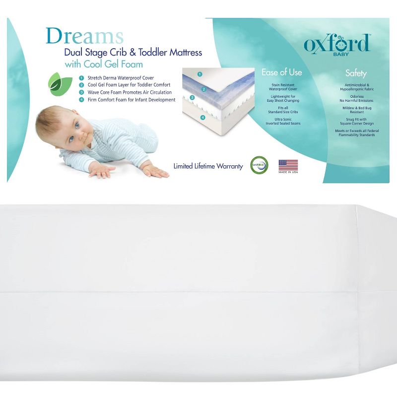 Oxford Baby Dreams Crib Mattress - White