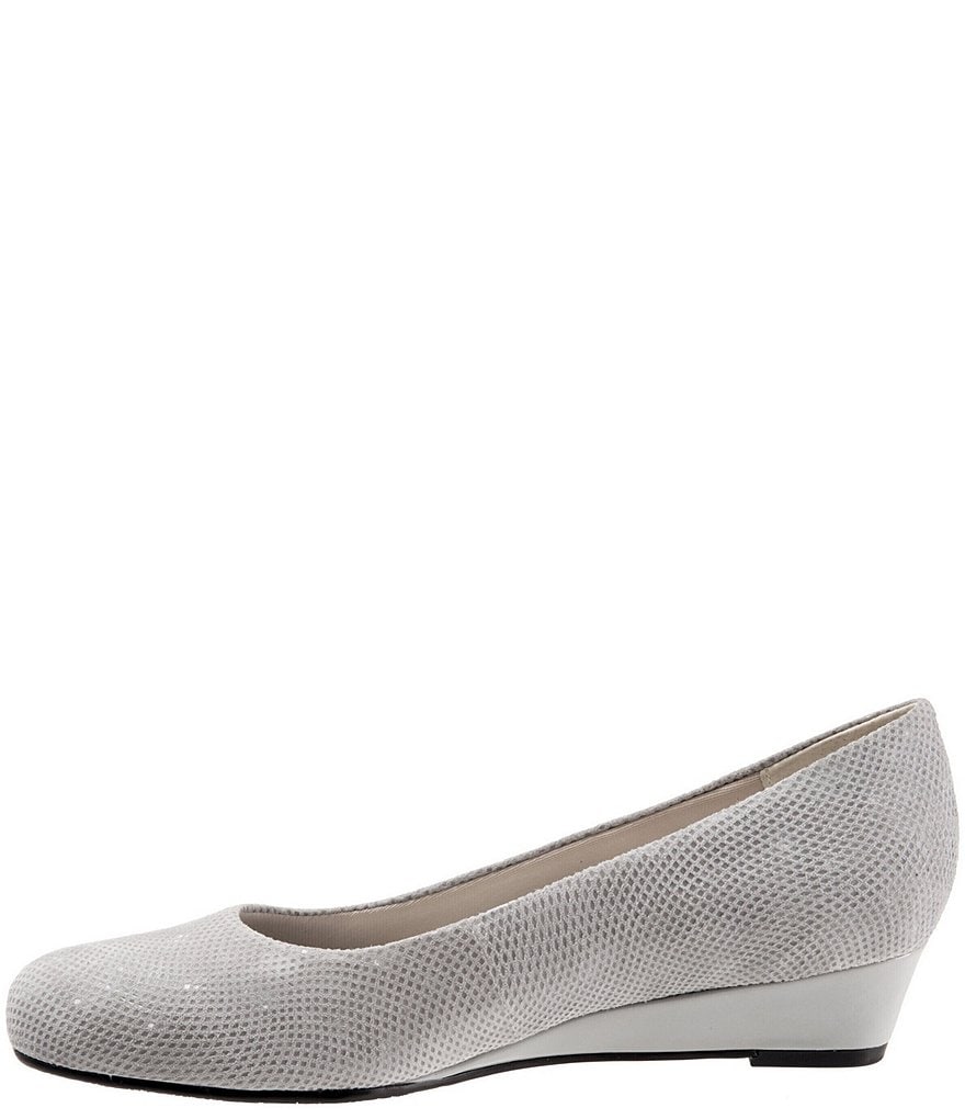 Trotters Lauren Patent Suede Leather Wedges