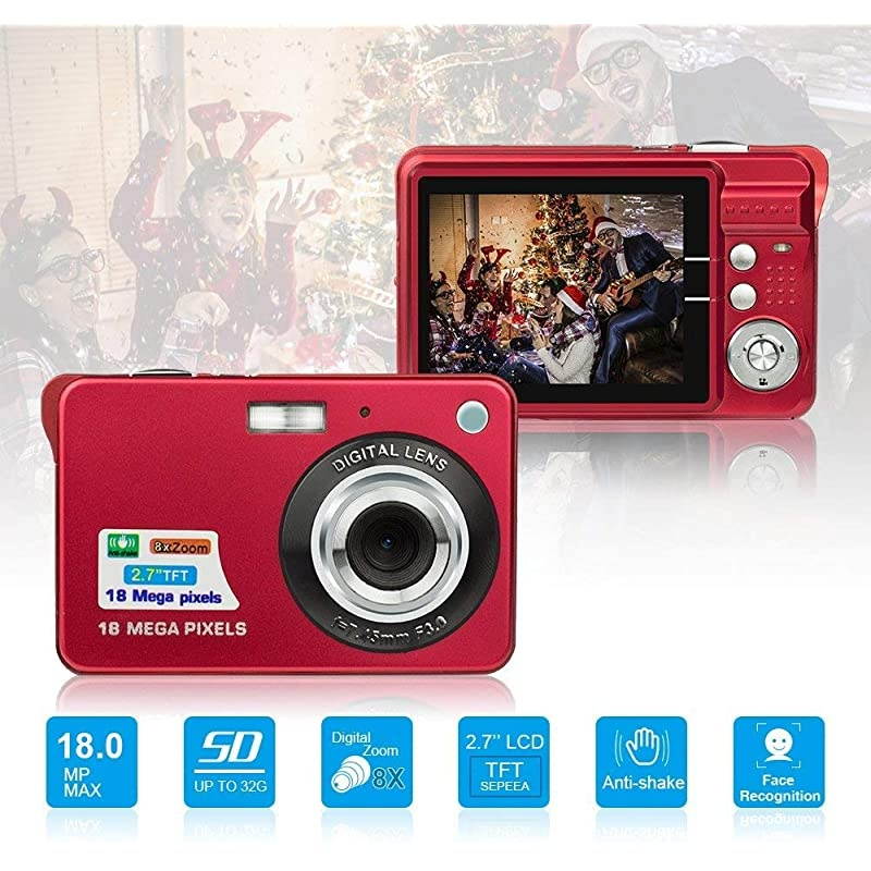 Mini Digital Cameras,Point and Shoot Digital Cameras for Kids Students Teens-Travel,Camping,Gifts
