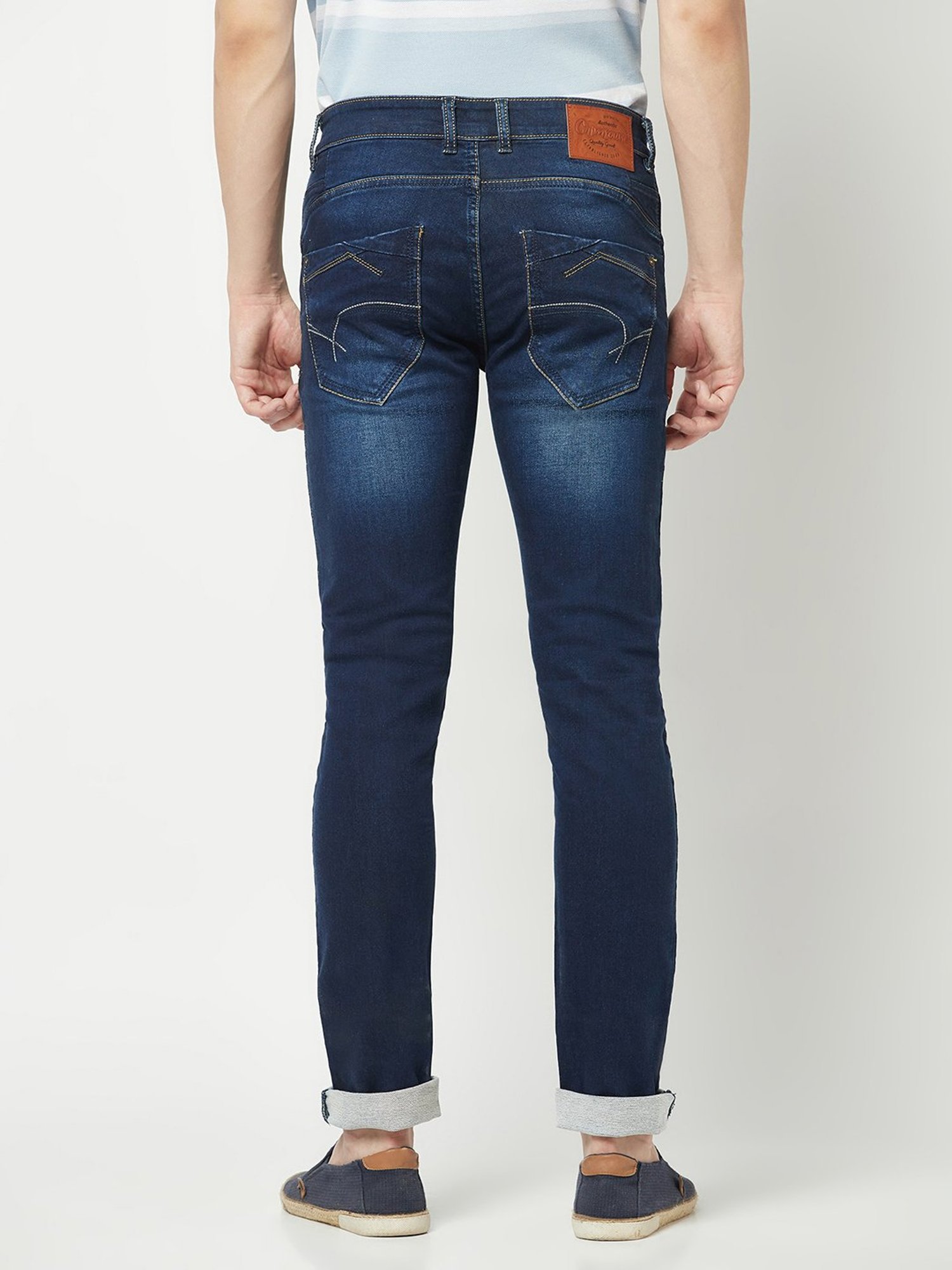 American Eagle Blue Cotton Regular Fit Jeans