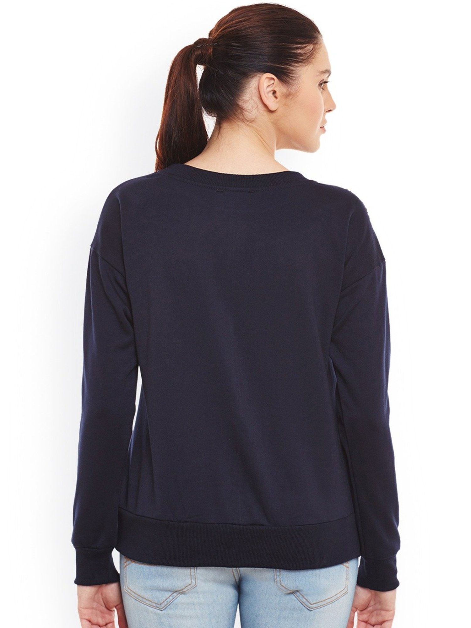 Belle Fille Navy Embellished Sweatshirt