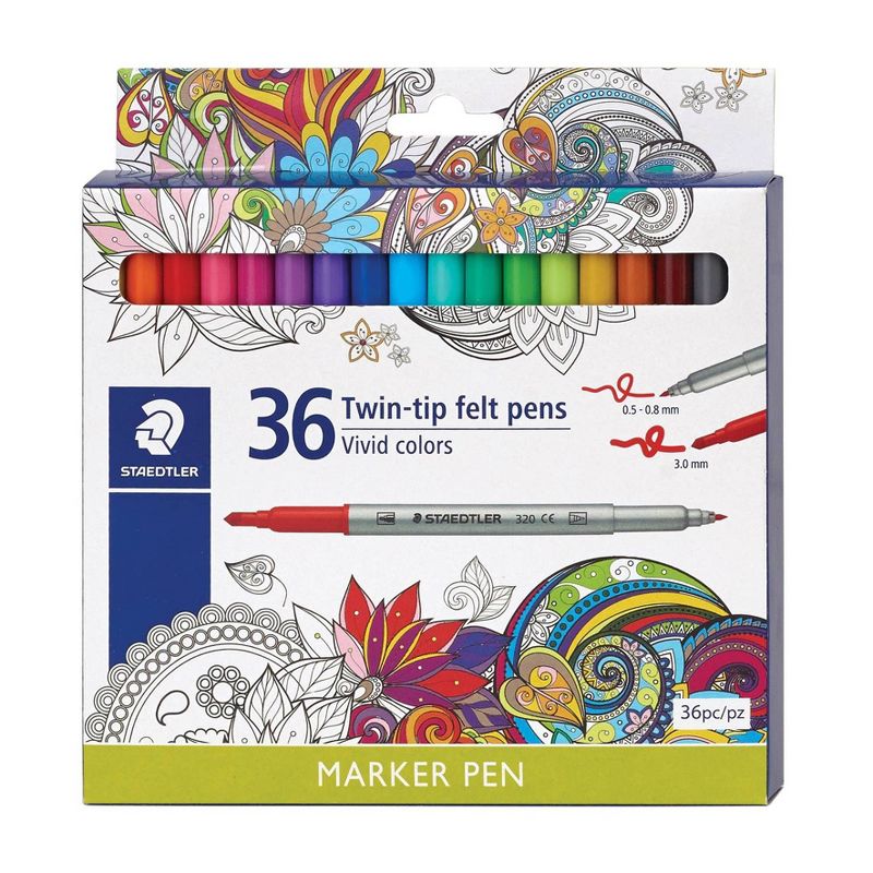 Staedtler Twin-tip Felt Marker Pens, 36ct