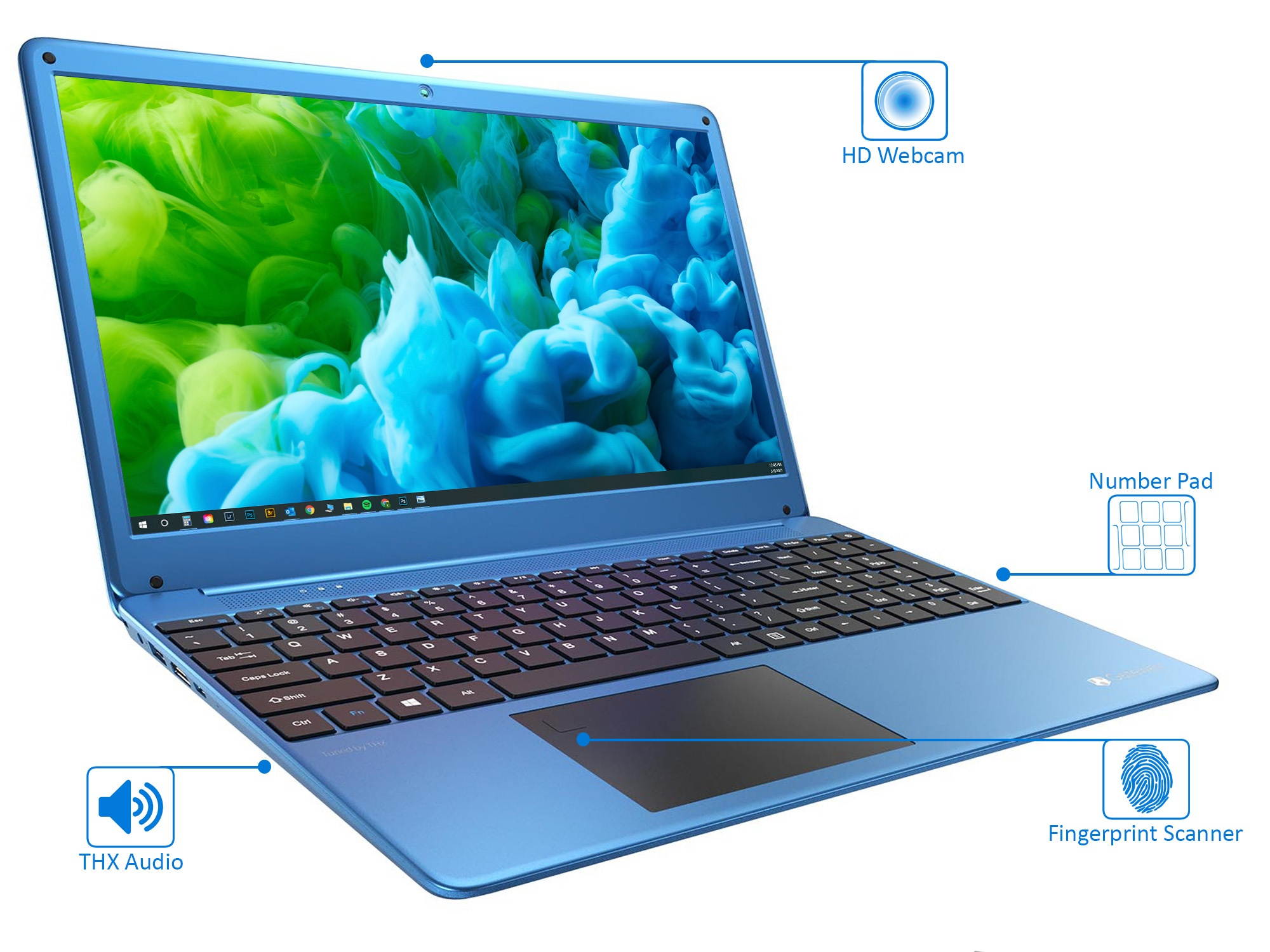 Gateway Ultra Slim Notebook, 15.6" IPS FHD Display, AMD Ryzen 5 3450U Upto 3.5GHz, 8GB RAM, 256GB SSD, Vega 8, HDMI, Card Reader, Wi-Fi, Bluetooth, Windows 10 Home (GWTN156-4BL)