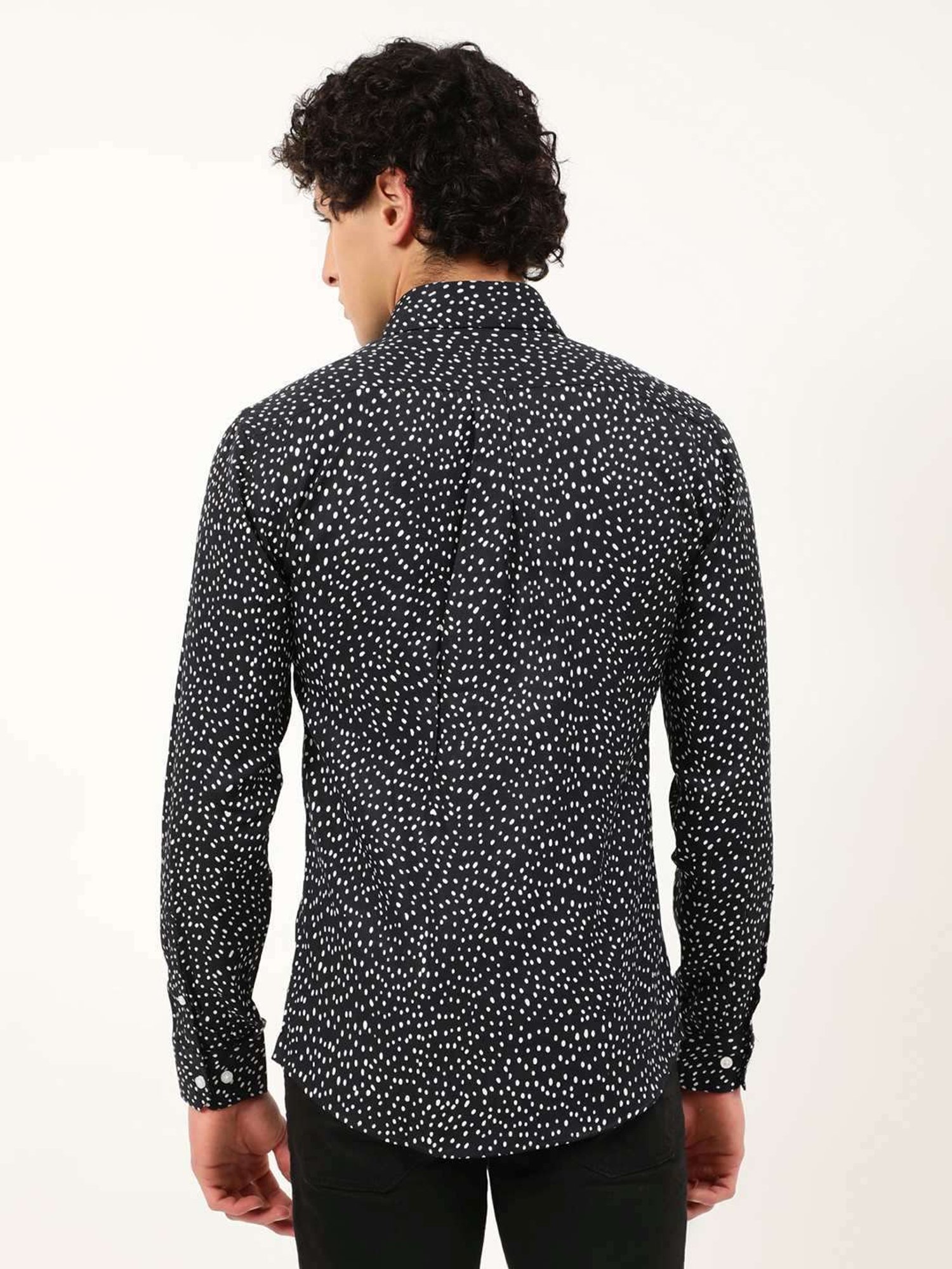 Lindbergh Black Slim Fit Printed Shirt