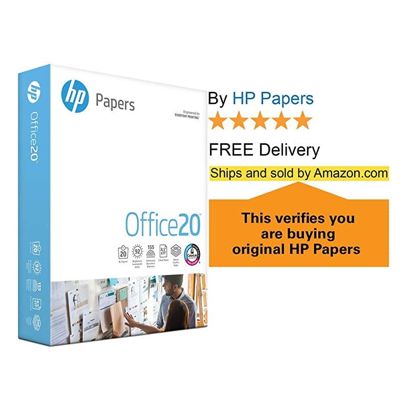 Printer Paper 8.5 x 11, 20 Lb - 1 Ream - 500 Sheets, 92 Bright - Made in USA, FSC Certified Copy Paper, Compatible 172160R