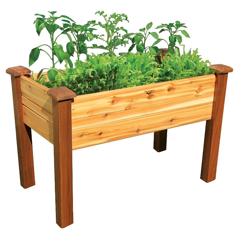 Elevated Rectangular Garden Bed with Safe Finish- Western Red Cedar - Gronomics