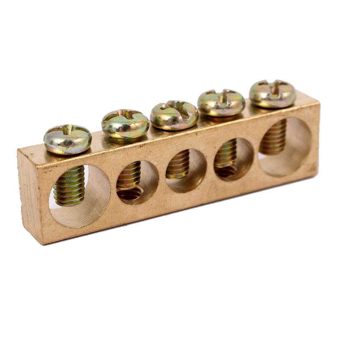 5 Positions Electric Wire Screw Terminal Ground Copper Neutral Bar 2pcs