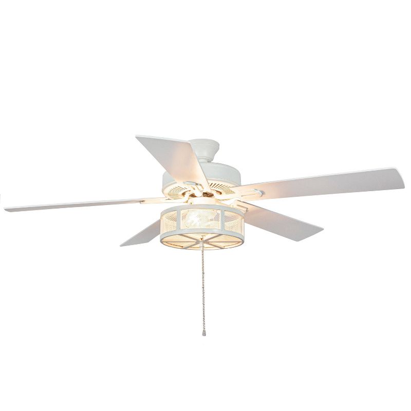 52" LED 5-Blade Alabaster Mesh Lighted Ceiling Fan - River of Goods