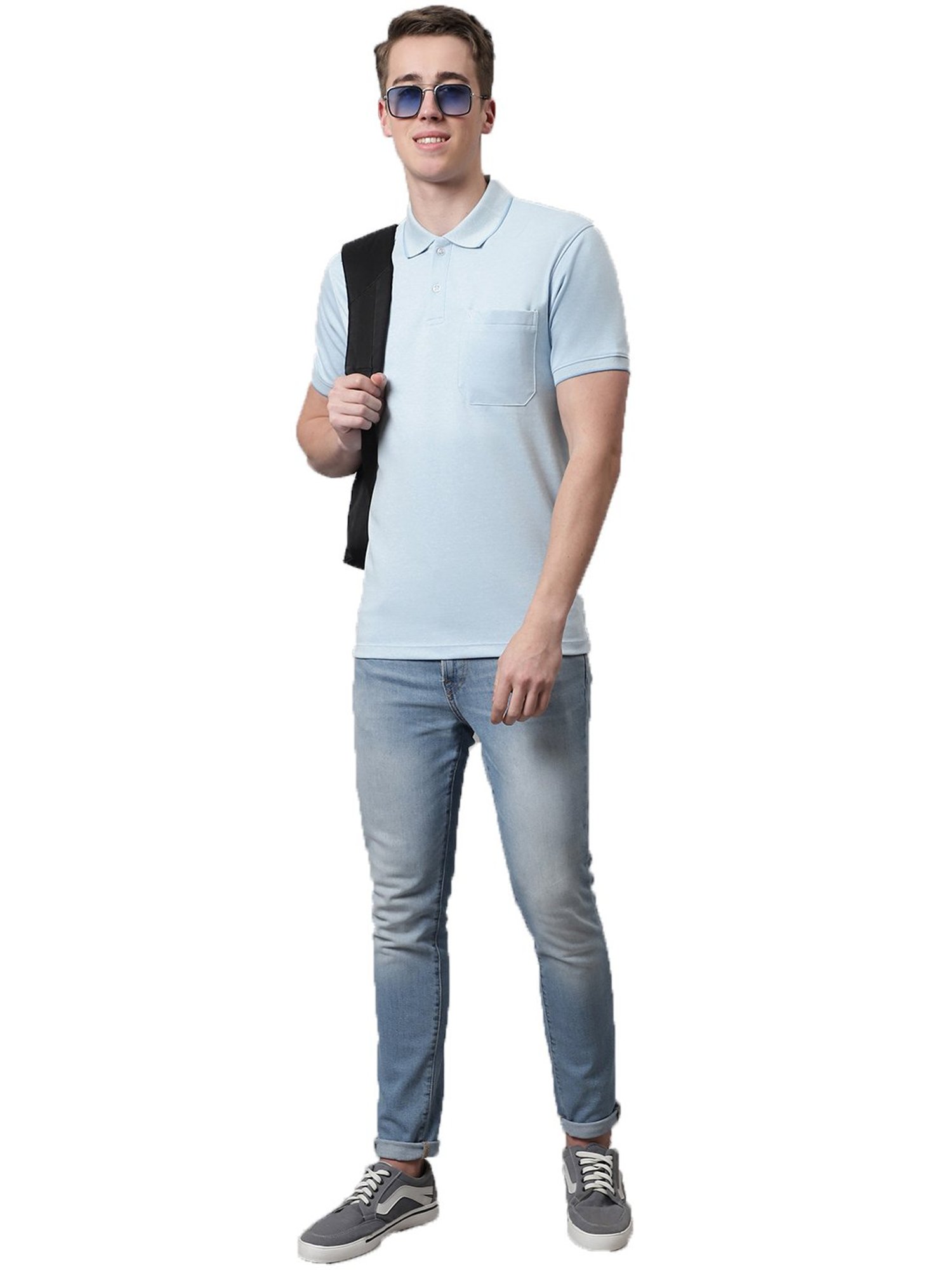 Venitian- Forbidden Clothing Sky Blue Regular Fit Polo T-Shirt
