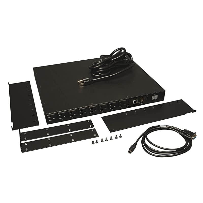 1.4kW Single-Phase Switched PDU with LX Platform Interface, 120V Outlets (16 5-15R), 5-15P, 100-127V Input, 12ft Cord, 1U Rack-Mount, TAA (PDUMH15NET),Black