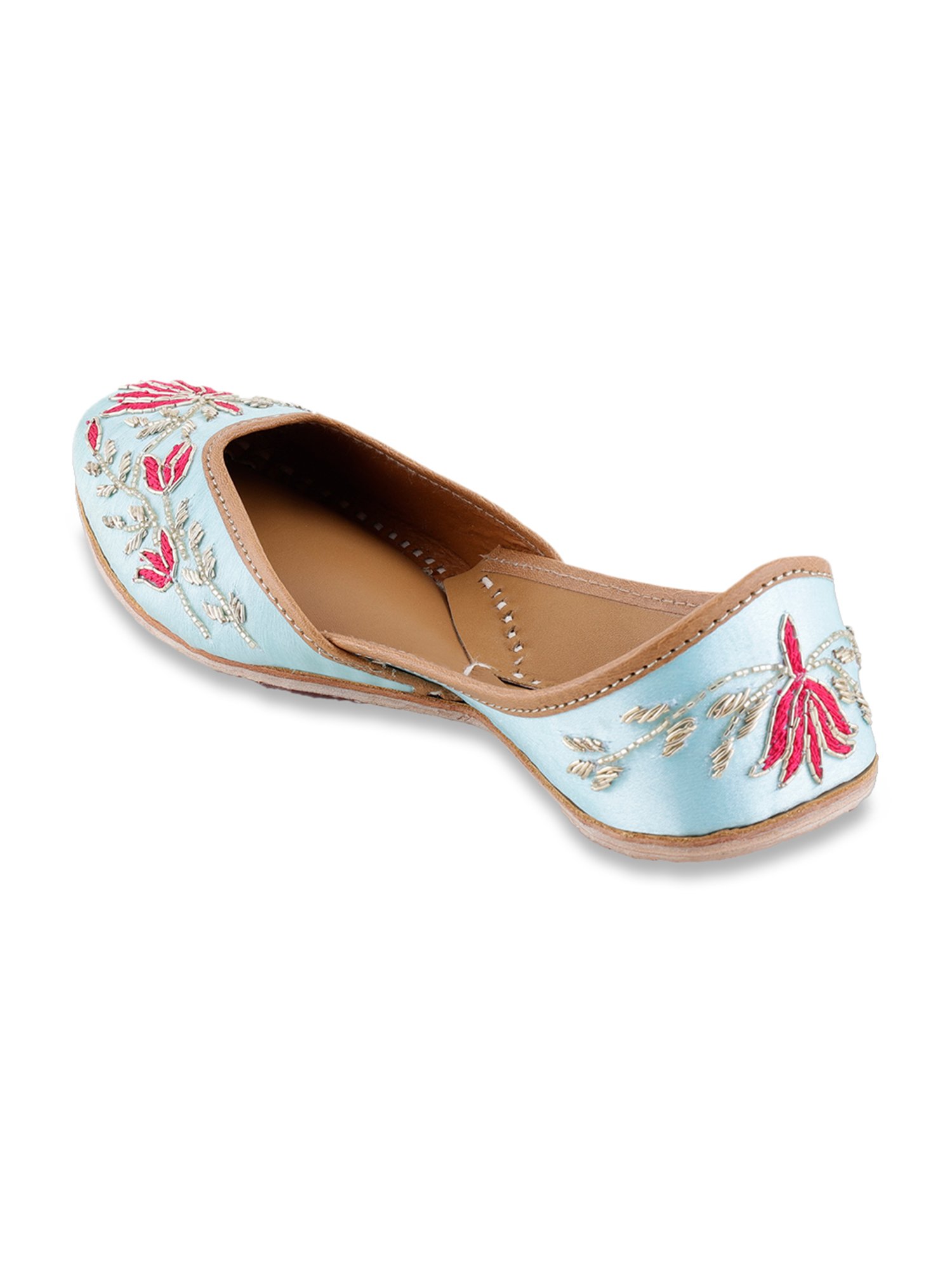 Glam Story Women's Rosalie Blue Ethnic Juttis