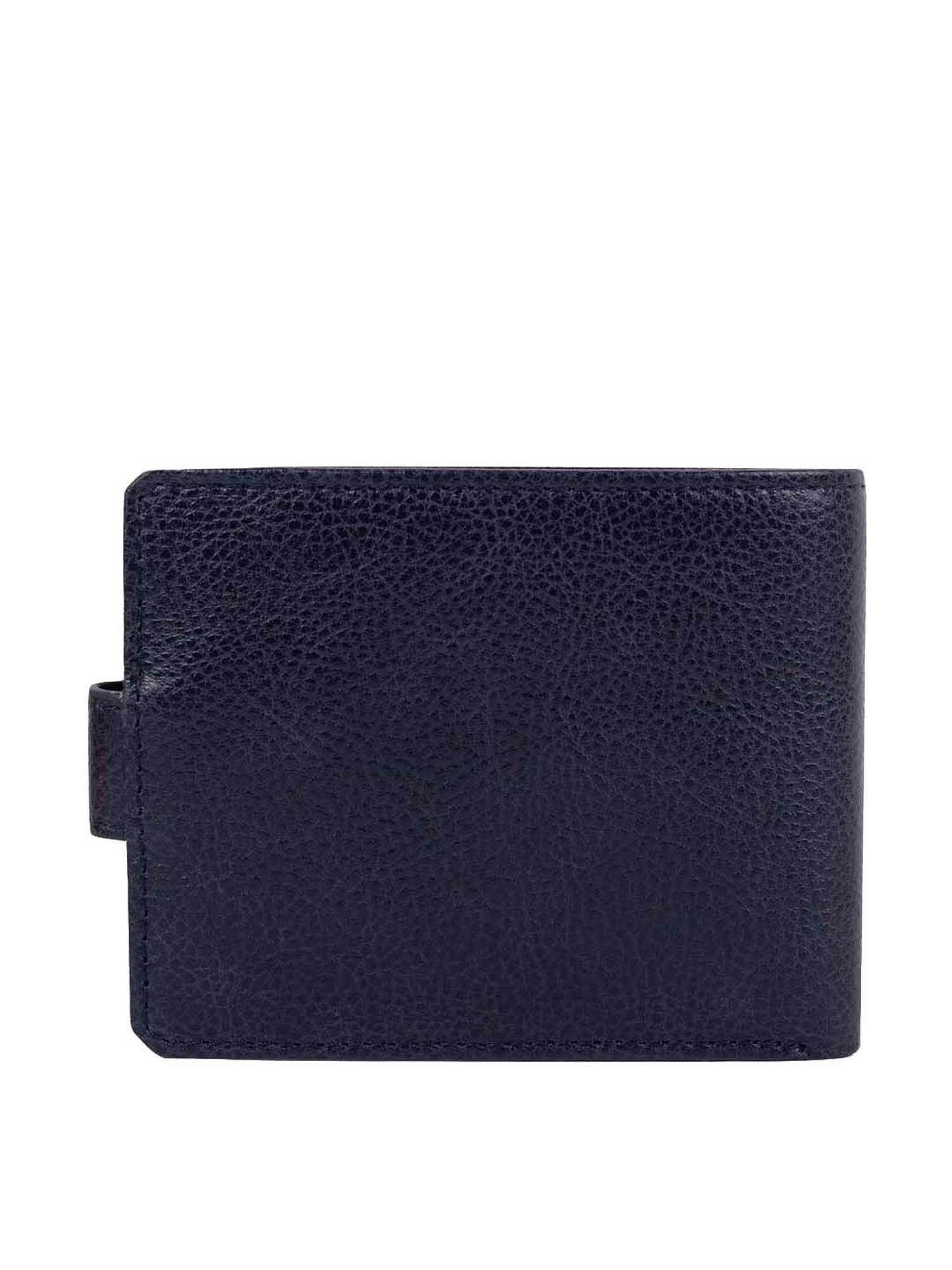 BELWABA Navy Casual Leather Bi-Fold Wallet for Men