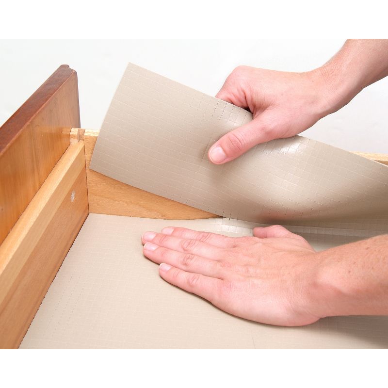 Con-Tact 18"x4' Zip-N-Fit Premium Non-Adhesive Ribbed Shelf Liner Taupe