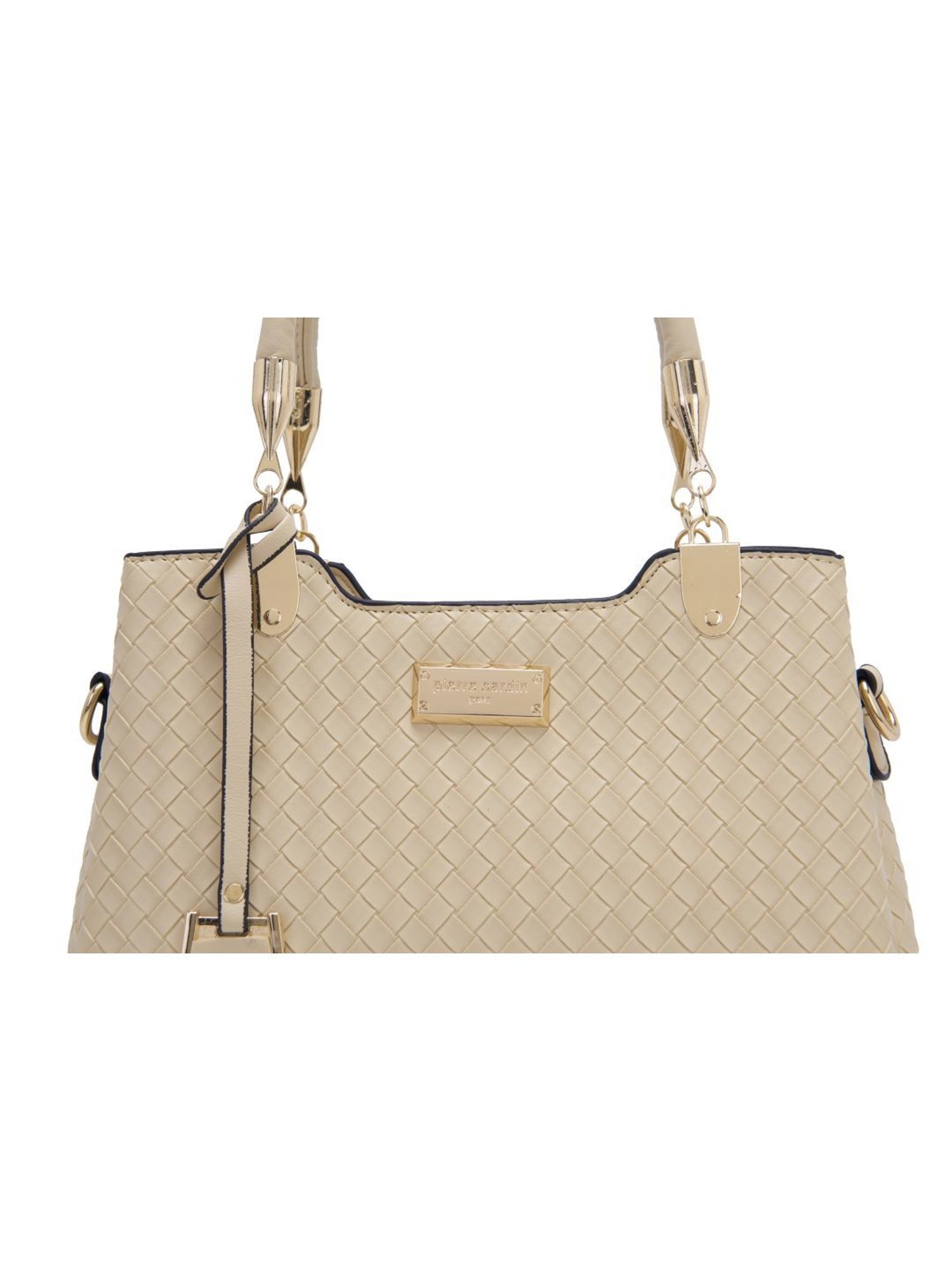 Pierre Cardin Beige Textured Satchel Handbag