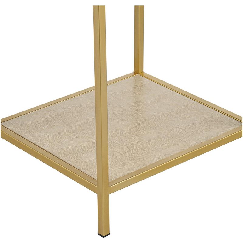 55 Downing Street Clancy 16" Wide Cream and Gold 1-Drawer 1-Shelf Accent Table