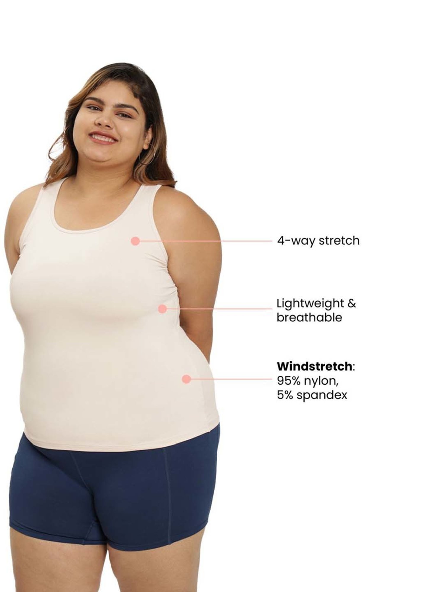 BlissClub Off-White Regular Fit Sports Tank Top