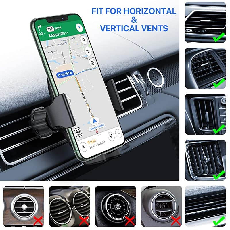 2020 Upgraded  Car Phone Mount Air Vent Cell Phone Holder for Car Universal Car Phone Holder Cradle Compatible with iPhone 12 Pro Max1111 Pro11 Pro MaxXRXs876S10+ and More