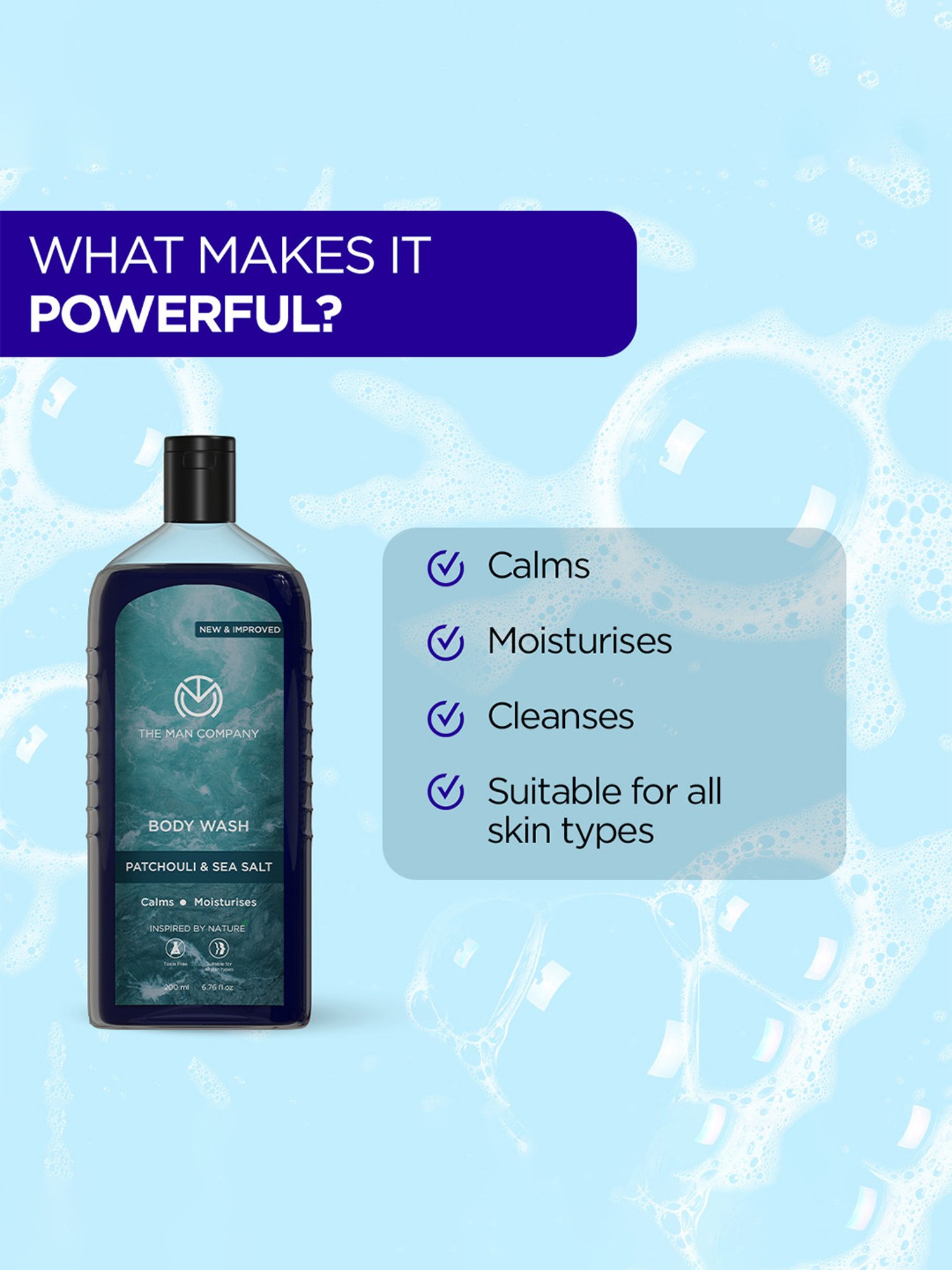 The Man Company Patchouli & Sea Salt Body Wash - 200 ml