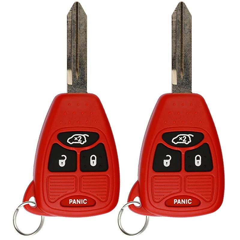 Keyless Entry Remote Control Uncut Car Key Fob Replacement for OHT692427AA KOBDT04A Red (Pack of 2)