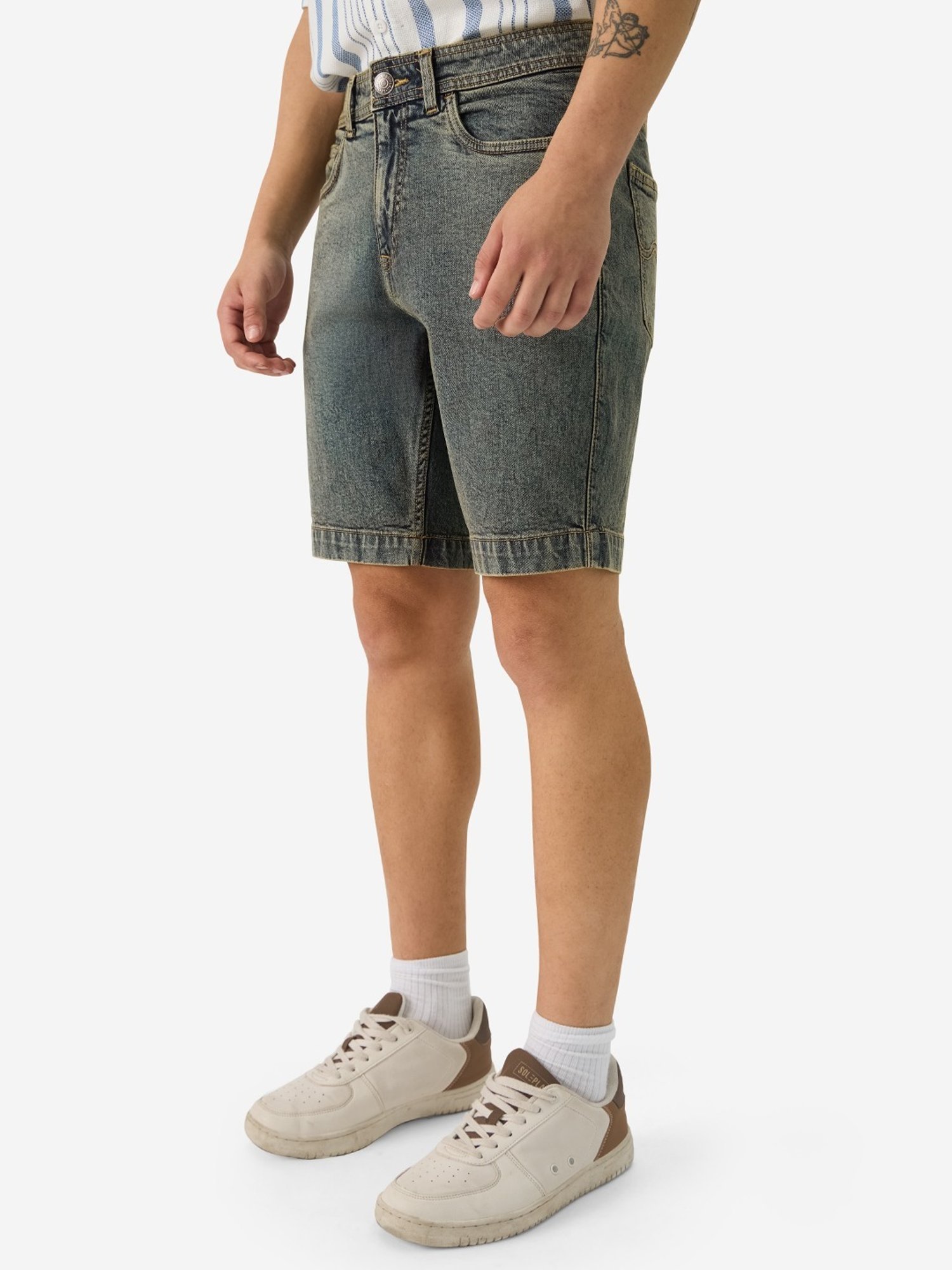 The Souled Store Blue Regular Fit Denim Shorts