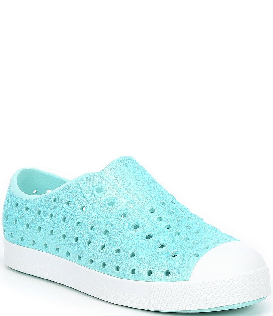 Native Girls' Jefferson Bling Glitter Perforated Slip-On Sneakers (Toddler)