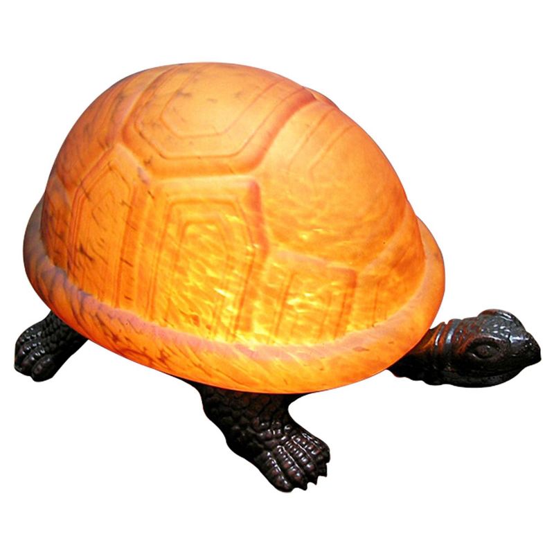 8" x 6" x 4" Turtle Accent Lamp Amber - Warehouse of Tiffany