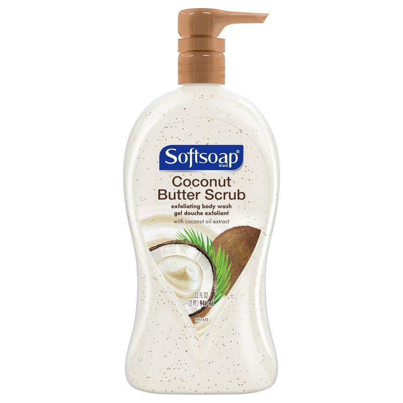 Softsoap Coconut & Butter Scrub Exfoliating Body Wash Pump - 32 fl oz