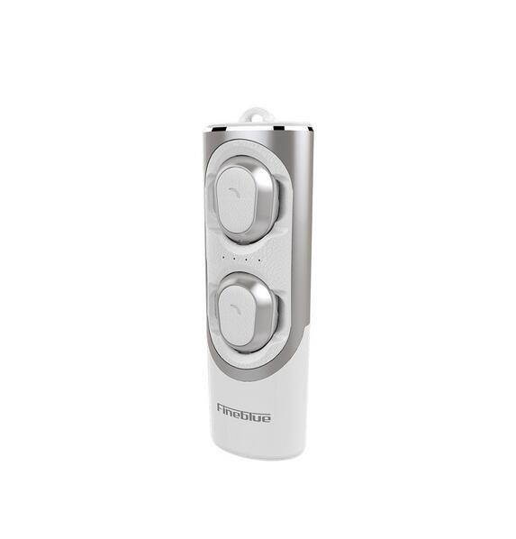 Fineblue Fblue XS Wireless Bluetooth 5.0 Headset Earbud Sound Binaural Mini Earphones With Magnetic Charging Socket (White)