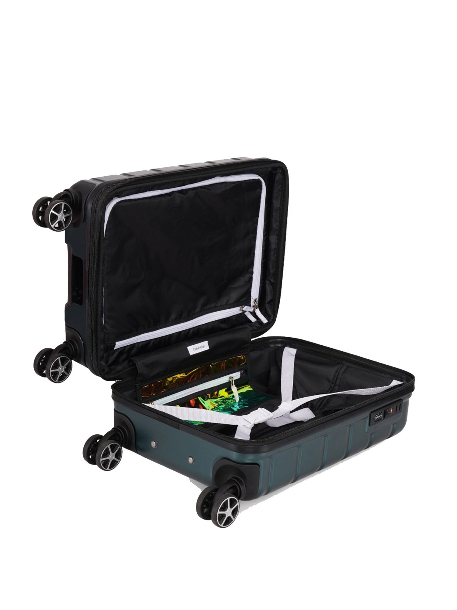 Calvin Klein Ridge-Line Pearlized Sage Textured Hard Cabin Trolley Bag - 54 cm