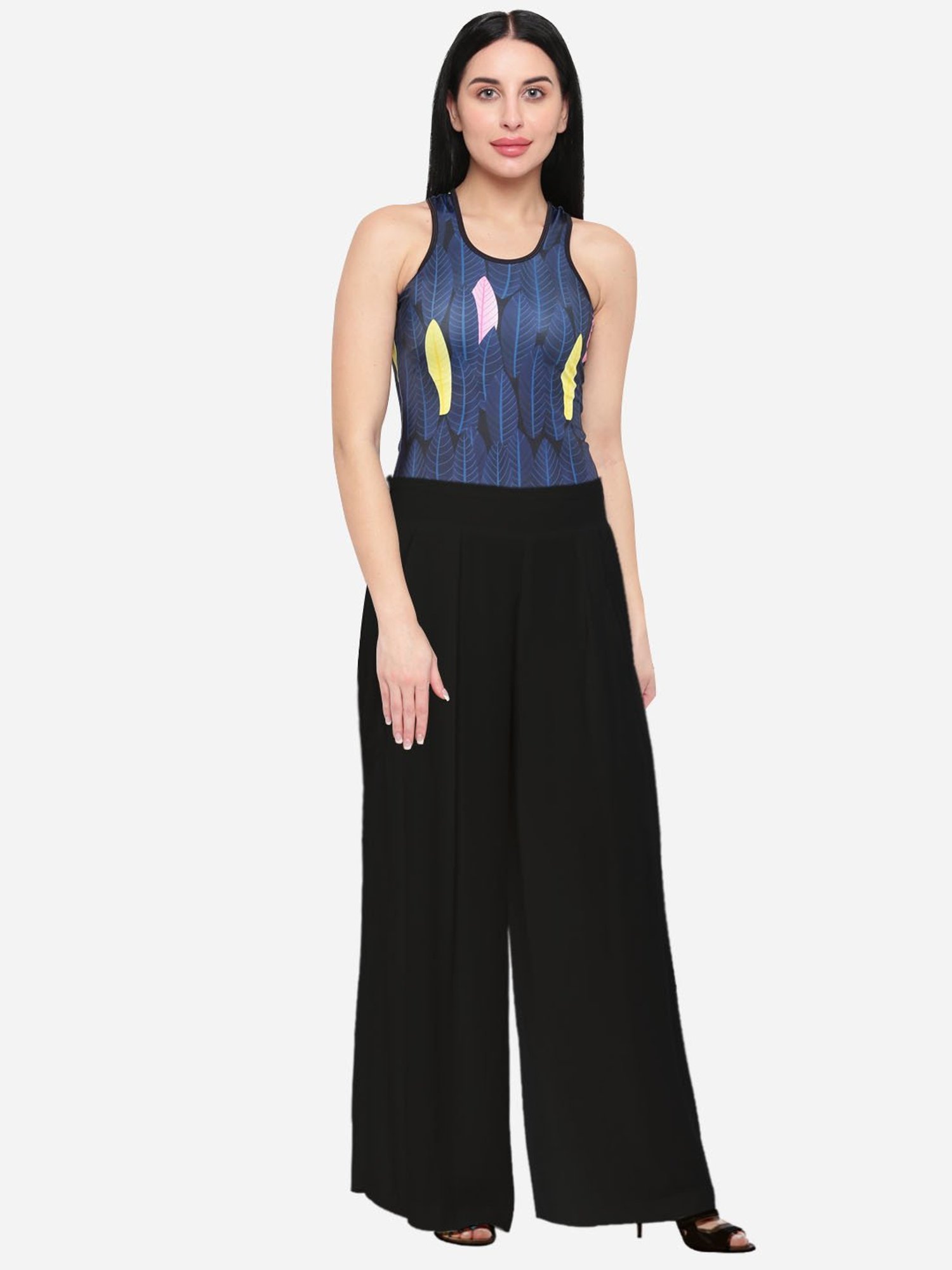 IO Blue & Black Printed Tankini