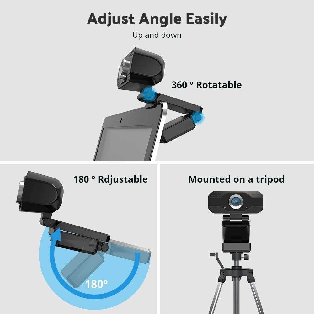 1080P Full HD Webcam, Streaming Web Camera with Microphones, Webcam for Gaming Conferencing & Working, Laptop or Desktop PC, USB Computer Camera for Mac Xbox YouTube Skype etc