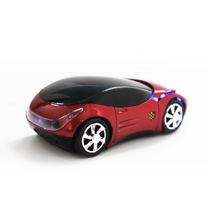 HISPETECH 1200DPI 2.4G Mini Wireless Mouse Car Shaped Mouse USB Portable Optical Mice LED Light for PC Laptop Computer Home Office