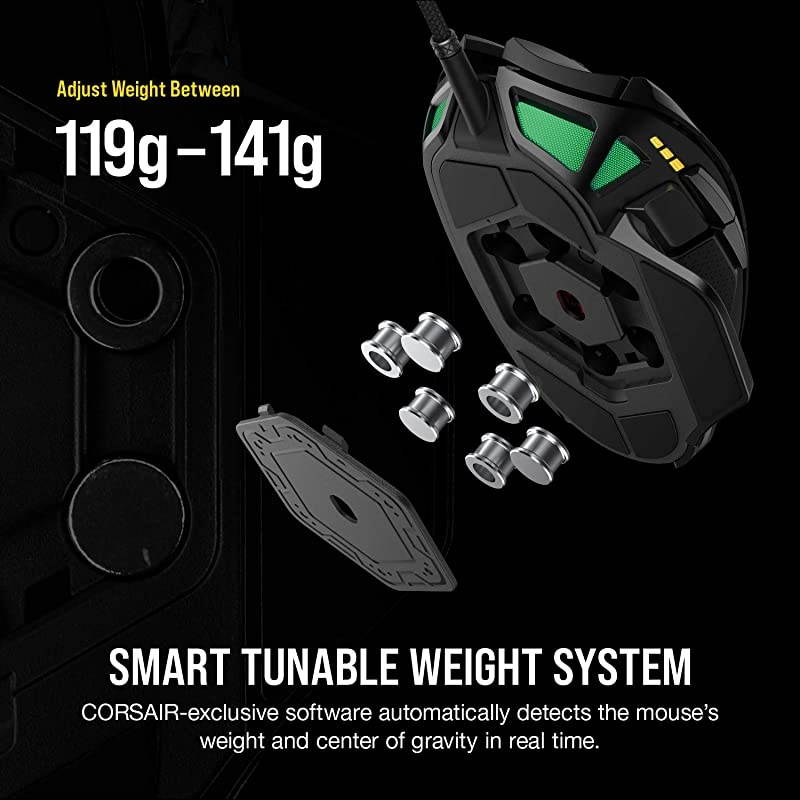 Nightsword RGB Comfort Performance Tunable FPSMOBA Optical Ergonomic Gaming Mouse with Backlit RGB LED 18000 DPI Black