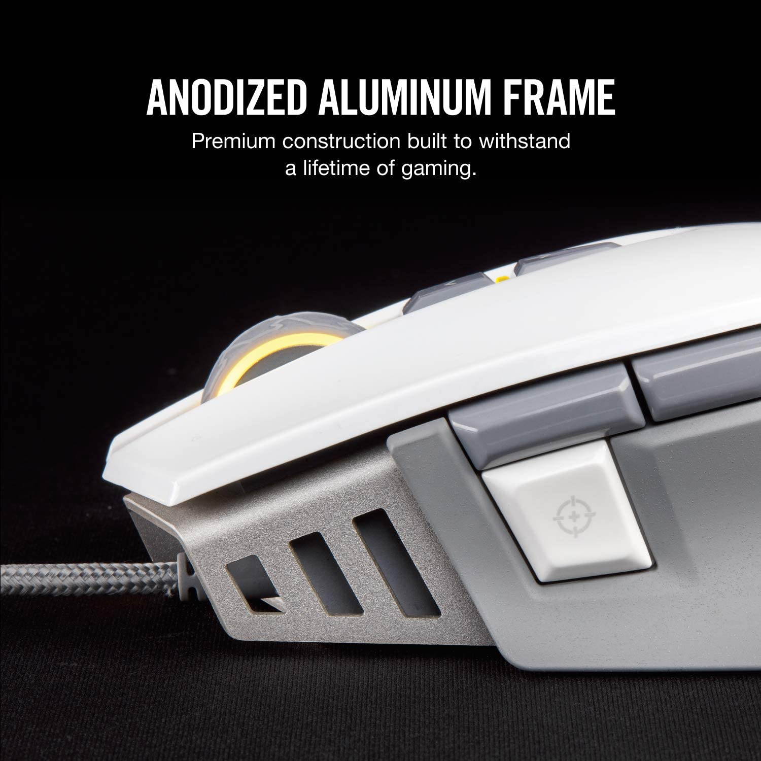 M65 RGB ELITE - FPS Gaming Mouse - 18,000 DPI Optical Sensor - Adjustable DPI Sniper Button - Tunable Weights -  White