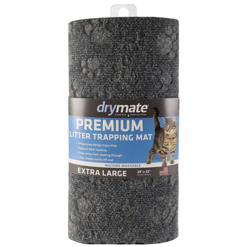 Drymate Debossed Cat Litter Trapping Mat - Charcoal