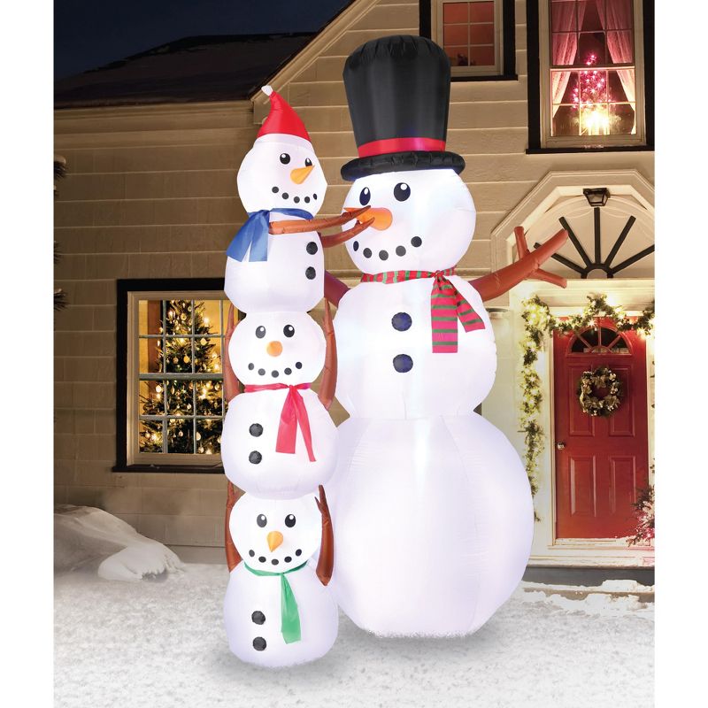 Occasions 10' Inflatable Snowmen Scene, 10 ft Tall, Multicolored