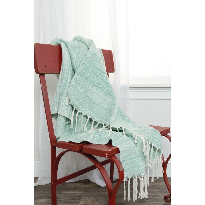 50"x60" Stripe Throw Blanket Aqua - Rizzy Home